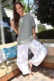 Below Deck Cheesecloth Stripe Tee Khaki